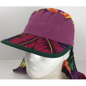 RARE Vintage Stretch Floral Hat with Neck Shade Beach Surf Tropical Made in USA  eb-92788971